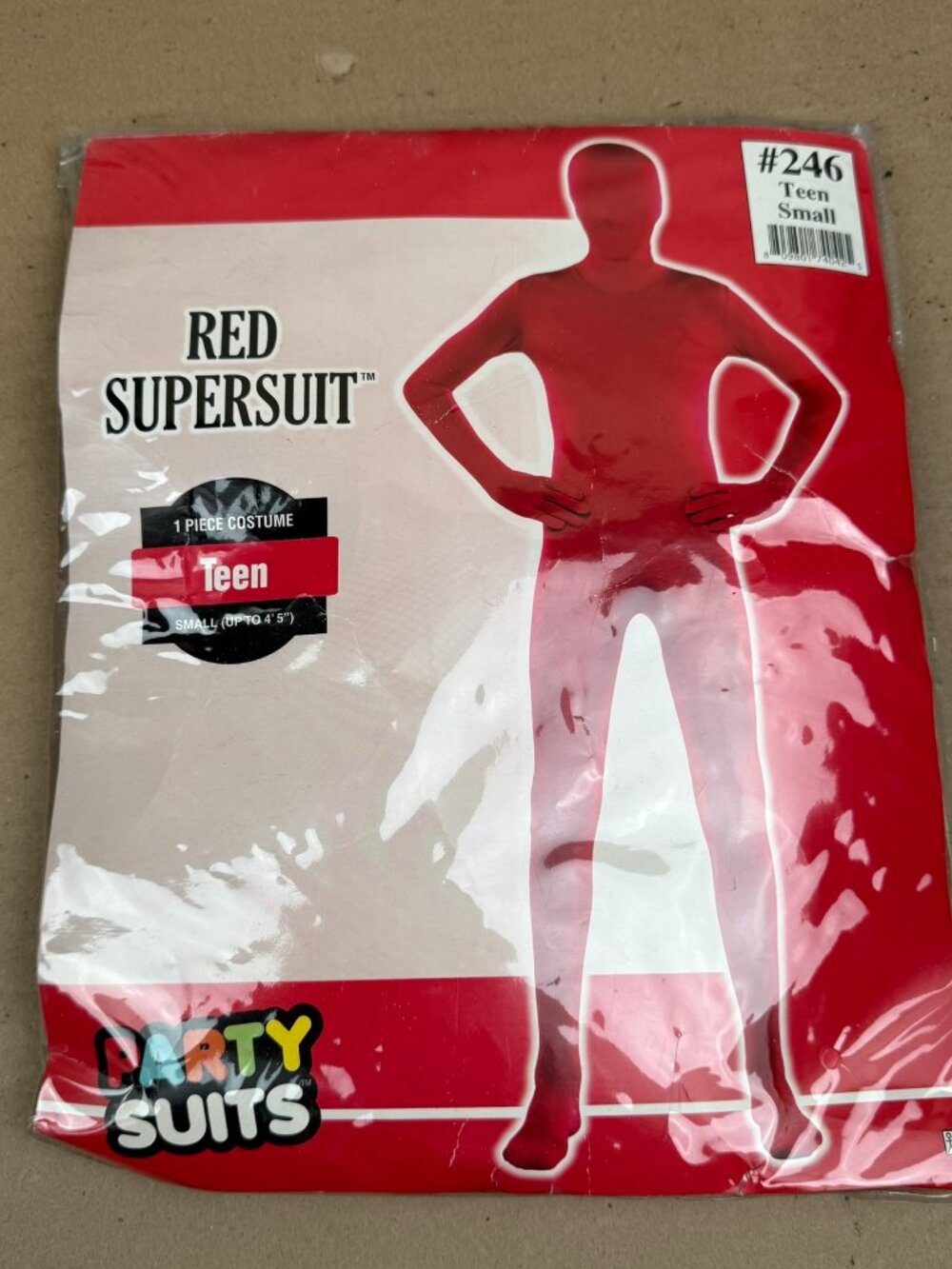 Party Suits Red Supersuit Costume Teen Small 1 Piece Jumpsuit